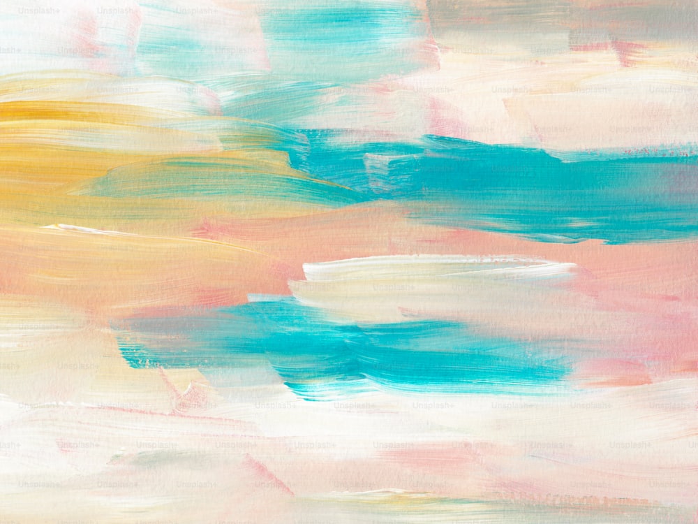 Pastel tonlarda soyut akrilik tablo